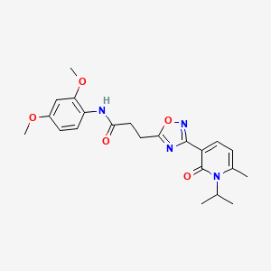 molecular formula C22H26N4O5 B7720466 N-(2,4-dimethoxyphenyl)-3-(3-(1-isopropyl-6-methyl-2-oxo-1,2-dihydropyridin-3-yl)-1,2,4-oxadiazol-5-yl)propanamide 