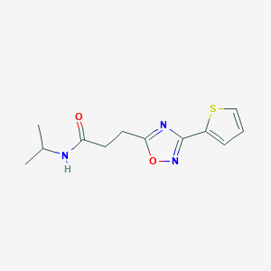 molecular formula C12H15N3O2S B7720490 N-(Propan-2-YL)-3-[3-(thiophen-2-YL)-1,2,4-oxadiazol-5-YL]propanamide 
