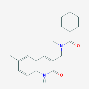 molecular formula C20H26N2O2 B7720510 N-ethyl-N-((2-hydroxy-6-methylquinolin-3-yl)methyl)cyclohexanecarboxamide 