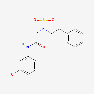 molecular formula C18H22N2O4S B7720597 N-(3-methoxyphenyl)-N~2~-(methylsulfonyl)-N~2~-(2-phenylethyl)glycinamide 
