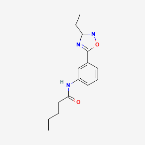 molecular formula C15H19N3O2 B7720653 N-[3-(3-ethyl-1,2,4-oxadiazol-5-yl)phenyl]pentanamide 