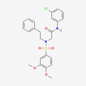 molecular formula C24H25ClN2O5S B7720692 N-(3-CHLOROPHENYL)-2-[N-(2-PHENYLETHYL)3,4-DIMETHOXYBENZENESULFONAMIDO]ACETAMIDE 