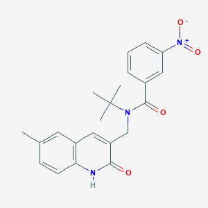 molecular formula C22H23N3O4 B7720746 N-tert-butyl-N-[(6-methyl-2-oxo-1H-quinolin-3-yl)methyl]-3-nitrobenzamide CAS No. 714245-23-5