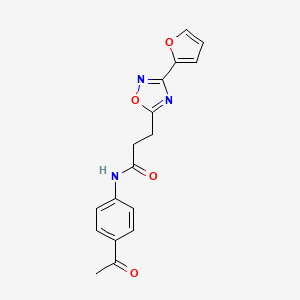 molecular formula C17H15N3O4 B7720756 N-(4-acetylphenyl)-3-[3-(furan-2-yl)-1,2,4-oxadiazol-5-yl]propanamide 