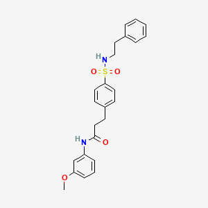 molecular formula C24H26N2O4S B7720778 N-(3-methoxyphenyl)-3-{4-[(2-phenylethyl)sulfamoyl]phenyl}propanamide 