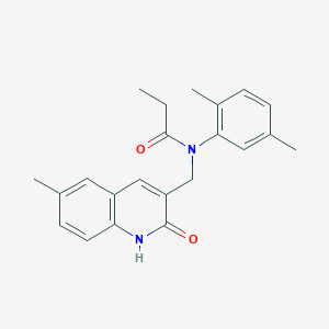 molecular formula C22H24N2O2 B7720943 N-(2,5-dimethylphenyl)-N-((2-hydroxy-6-methylquinolin-3-yl)methyl)propionamide 
