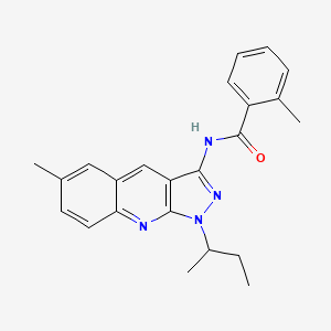 molecular formula C23H24N4O B7720968 N-(1-butan-2-yl-6-methylpyrazolo[3,4-b]quinolin-3-yl)-2-methylbenzamide 