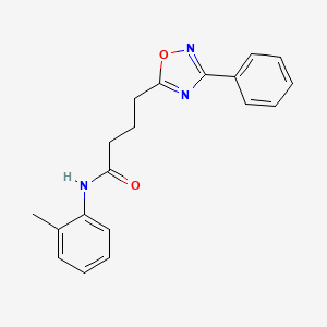 molecular formula C19H19N3O2 B7720974 N-(2-methylphenyl)-4-(3-phenyl-1,2,4-oxadiazol-5-yl)butanamide 