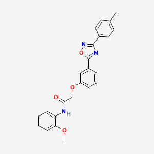 molecular formula C24H21N3O4 B7720995 N-(2-methoxyphenyl)-2-{3-[3-(4-methylphenyl)-1,2,4-oxadiazol-5-yl]phenoxy}acetamide 