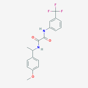 molecular formula C18H17F3N2O3 B7721003 N'-[1-(4-methoxyphenyl)ethyl]-N-[3-(trifluoromethyl)phenyl]oxamide 