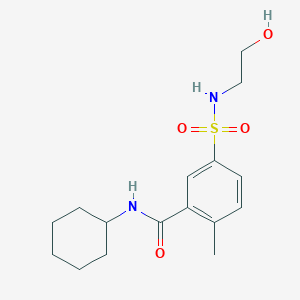 N-cyclohexyl-5-(N-(2-hydroxyethyl)sulfamoyl)-2-methylbenzamide