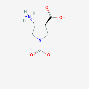 (3S,4R)-4-azaniumyl-1-[(2-methylpropan-2-yl)oxycarbonyl]pyrrolidine-3-carboxylate