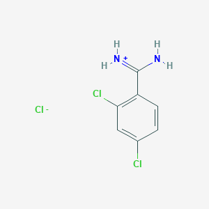 molecular formula C7H7Cl3N2 B7721337 [Amino-(2,4-dichlorophenyl)methylidene]azanium;chloride 