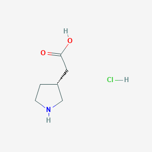 molecular formula C6H12ClNO2 B7721426 (R)-Pyrrolidine-3-acetic acid HCl 
