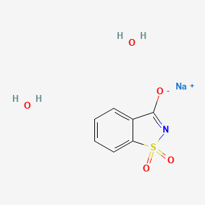 molecular formula C7H8NNaO5S B7721448 sodium;1,1-dioxo-1,2-benzothiazol-3-olate;dihydrate 