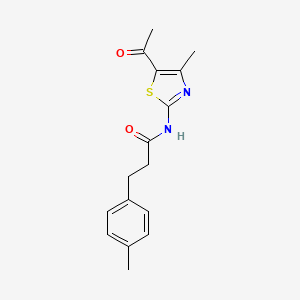 molecular formula C16H18N2O2S B7722087 N-(5-acetyl-4-methyl-1,3-thiazol-2-yl)-3-(4-methylphenyl)propanamide 