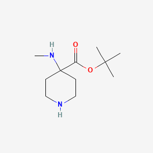 molecular formula C11H22N2O2 B7722253 Tert-butyl 4-(methylamino)piperidine-4-carboxylate 