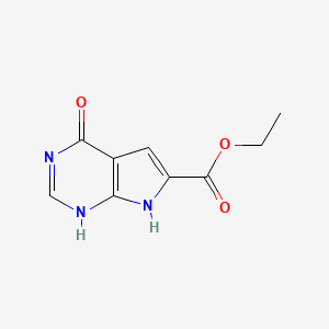 molecular formula C9H9N3O3 B7722484 ethyl 4-oxo-1,7-dihydropyrrolo[2,3-d]pyrimidine-6-carboxylate 