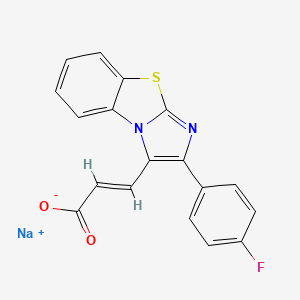 molecular formula C18H10FN2NaO2S B7724153 sodium;(E)-3-[2-(4-fluorophenyl)imidazo[2,1-b][1,3]benzothiazol-1-yl]prop-2-enoate 