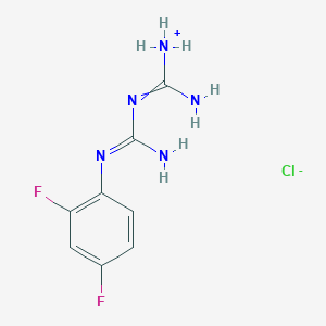 molecular formula C8H10ClF2N5 B7724198 [N'-[N'-(2,4-difluorophenyl)carbamimidoyl]carbamimidoyl]azanium;chloride 
