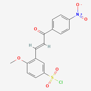 4-Methoxy-3-[3-(4-nitro-phenyl)-3-oxo-propenyl]-benzenesulfonyl chloride
