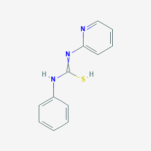 molecular formula C12H11N3S B7724555 N-phenyl-N'-pyridin-2-ylcarbamimidothioic acid 