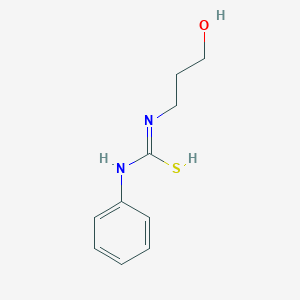 molecular formula C10H14N2OS B7724804 N'-(3-hydroxypropyl)-N-phenylcarbamimidothioic acid 