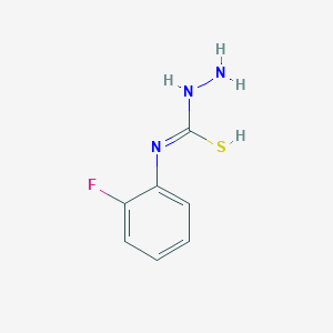 molecular formula C7H8FN3S B7725015 N-amino-N'-(2-fluorophenyl)carbamimidothioic acid 