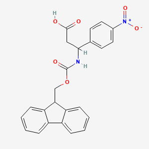 molecular formula C24H20N2O6 B7725024 3-((((9H-Fluoren-9-yl)methoxy)carbonyl)amino)-3-(4-nitrophenyl)propanoic acid 