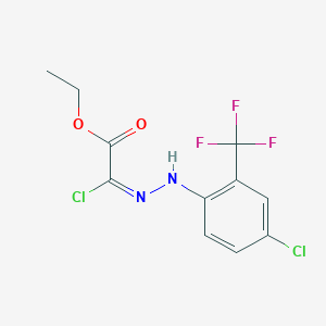 molecular formula C11H9Cl2F3N2O2 B7725092 ethyl (2E)-2-chloro-2-[[4-chloro-2-(trifluoromethyl)phenyl]hydrazinylidene]acetate 