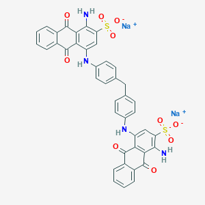 molecular formula C41H26N4Na2O10S2 B077257 Methane, bis(4-((4-amino-3-sulfo-1-anthraquinonyl)amino)phenyl)-, disodium salt CAS No. 12238-73-2