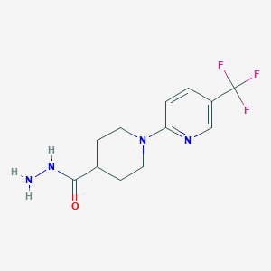 molecular formula C12H15F3N4O B7725720 1-(5-(Trifluoromethyl)pyridin-2-yl)piperidine-4-carbohydrazide 