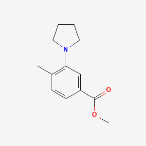 molecular formula C13H17NO2 B7725730 Methyl 4-methyl-3-(pyrrolidin-1-yl)benzoate 