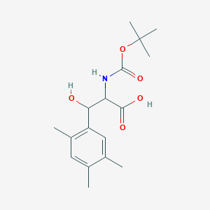 molecular formula C17H25NO5 B7725873 3-Hydroxy-2-[(2-methylpropan-2-yl)oxycarbonylamino]-3-(2,4,5-trimethylphenyl)propanoic acid 