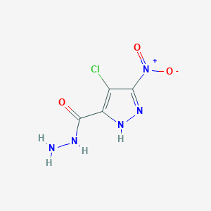 molecular formula C4H4ClN5O3 B7725936 4-chloro-3-nitro-1H-pyrazole-5-carbohydrazide 