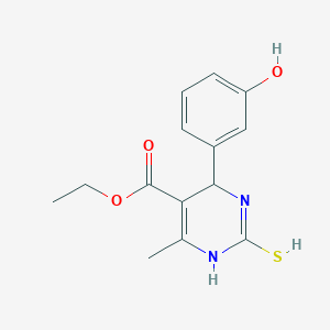 molecular formula C14H16N2O3S B7726523 ethyl 4-(3-hydroxyphenyl)-6-methyl-2-sulfanyl-1,4-dihydropyrimidine-5-carboxylate 