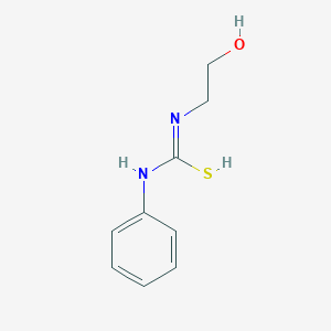 molecular formula C9H12N2OS B7726609 N'-(2-hydroxyethyl)-N-phenylcarbamimidothioic acid 
