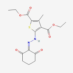 molecular formula C17H20N2O6S B7727128 diethyl 5-[2-(2,6-dioxocyclohexylidene)hydrazinyl]-3-methylthiophene-2,4-dicarboxylate 