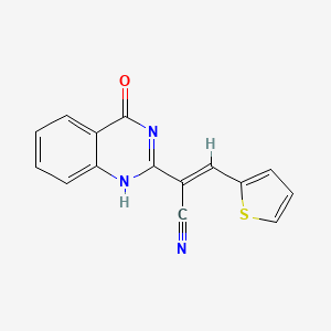molecular formula C15H9N3OS B7727409 (E)-2-(4-oxo-1H-quinazolin-2-yl)-3-thiophen-2-ylprop-2-enenitrile 
