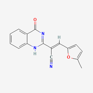 molecular formula C16H11N3O2 B7727433 (E)-3-(5-methylfuran-2-yl)-2-(4-oxo-1H-quinazolin-2-yl)prop-2-enenitrile 