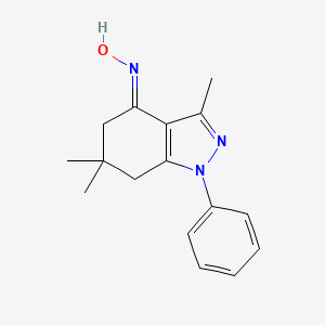 molecular formula C16H19N3O B7727529 N-[(4Z)-3,6,6-trimethyl-1-phenyl-4,5,6,7-tetrahydro-1H-indazol-4-ylidene]hydroxylamine 