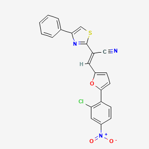 (2E)-3-[5-(2-chloro-4-nitrophenyl)furan-2-yl]-2-(4-phenyl-1,3-thiazol-2-yl)prop-2-enenitrile