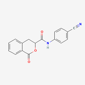 molecular formula C17H12N2O3 B7727741 N-(4-CYANOPHENYL)-1-OXO-3,4-DIHYDRO-1H-2-BENZOPYRAN-3-CARBOXAMIDE 