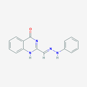 molecular formula C15H12N4O B7728098 2-[(E)-(phenylhydrazinylidene)methyl]-1H-quinazolin-4-one 