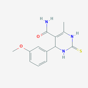 molecular formula C13H15N3O2S B7728171 4-(3-METHOXYPHENYL)-6-METHYL-2-THIOXO-1,2,3,4-TETRAHYDRO-5-PYRIMIDINECARBOXAMIDE 