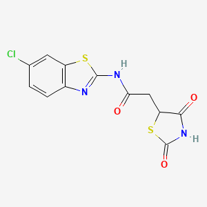 molecular formula C12H8ClN3O3S2 B7728312 N-(6-Chlorobenzo[d]thiazol-2-yl)-2-(2,4-dioxothiazolidin-5-yl)acetamide 