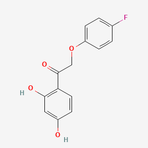 molecular formula C14H11FO4 B7728335 Ethanone, 1-(2,4-dihydroxyphenyl)-2-(4-fluorophenoxy)- CAS No. 121361-56-6