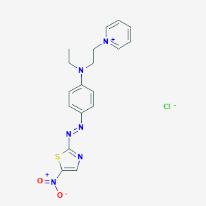 molecular formula C18H19ClN6O2S B077284 1-[2-[Ethyl[4-[(5-nitrothiazol-2-YL)azo]phenyl]amino]ethyl]pyridinium chloride CAS No. 14408-21-0