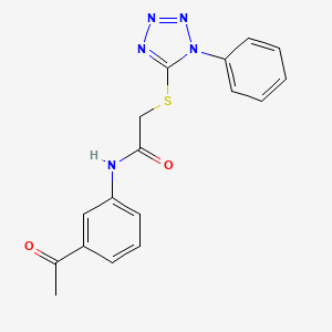 molecular formula C17H15N5O2S B7728445 N-(3-acetylphenyl)-2-[(1-phenyl-1H-1,2,3,4-tetrazol-5-yl)sulfanyl]acetamide CAS No. 301683-75-0