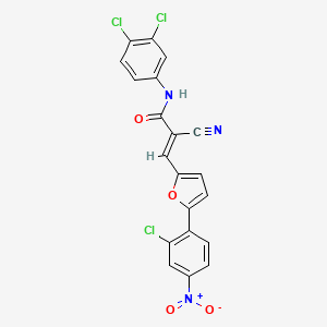 molecular formula C20H10Cl3N3O4 B7728463 (E)-3-[5-(2-chloro-4-nitrophenyl)furan-2-yl]-2-cyano-N-(3,4-dichlorophenyl)prop-2-enamide 